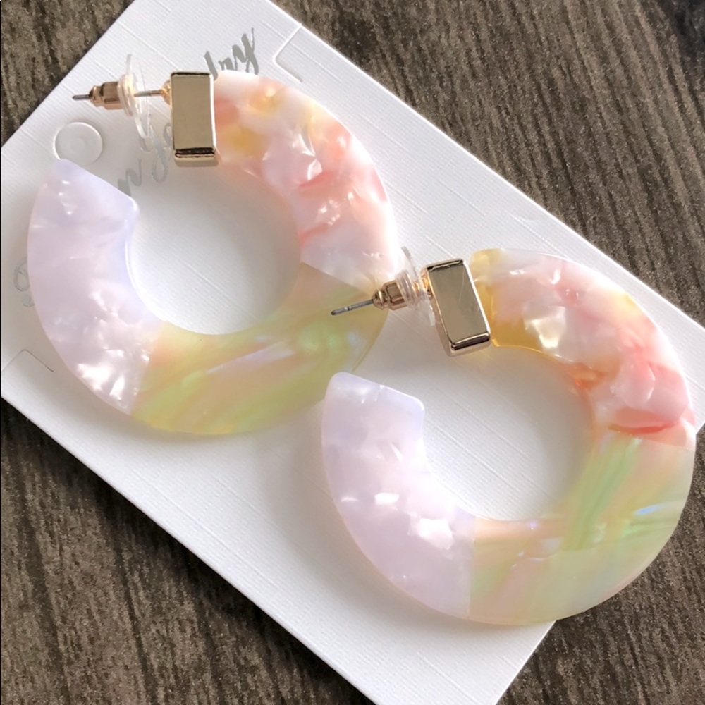 Green hoop earrings